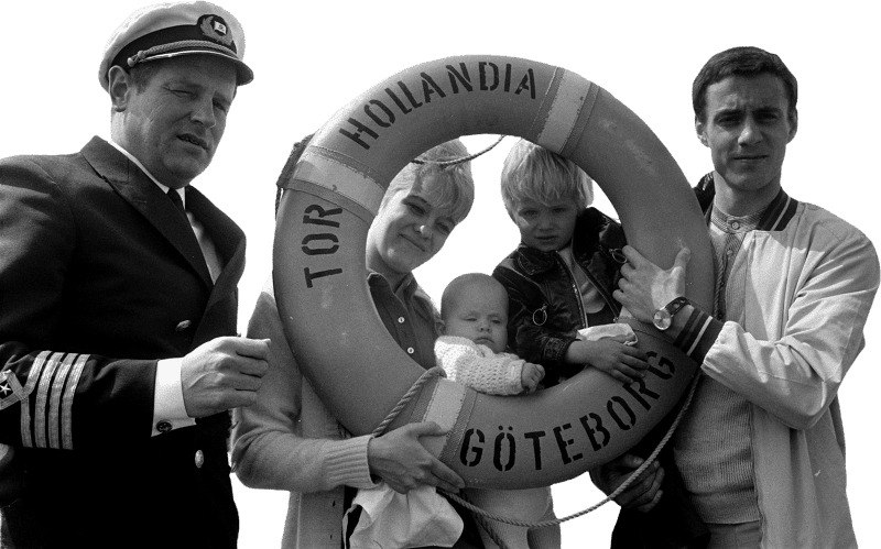 Ove kindvall vertrekt naar zweden met echtgenote en kinderen met schip ove kin b