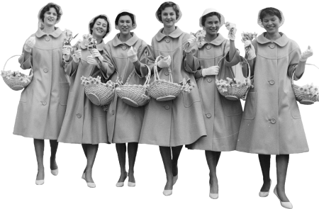 Nieuwe kostuums voor de haarlemse bloemenmeisjes in 1960 de bloemenmeisjes in hu