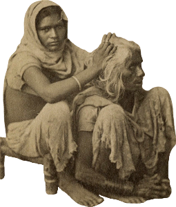 Unknown a woman deloused the hair of another woman in india before 1