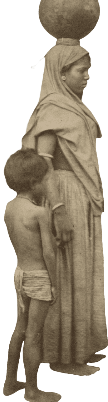 Unknown woman with boy in india around 1870