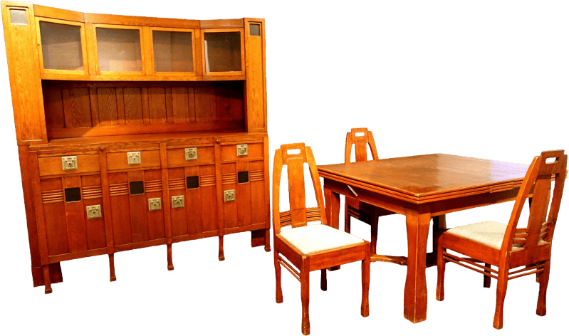 Dining room set designed by peter behrens made by mobelschreinerei anton bluggl