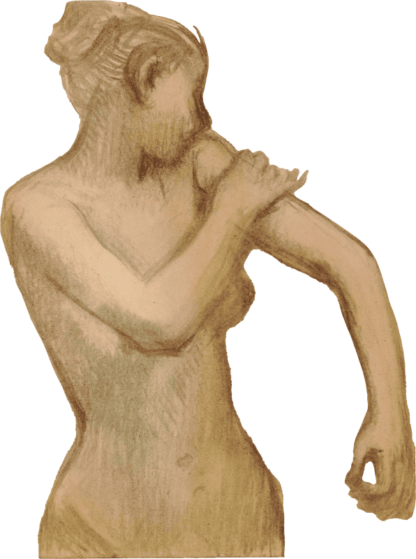Degas study of a nude woman bathing 1920 0420 13