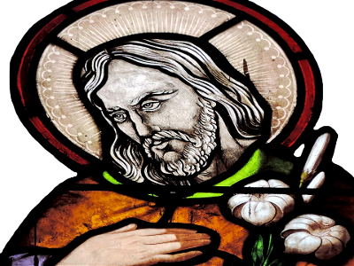 Christianity saint stained glass