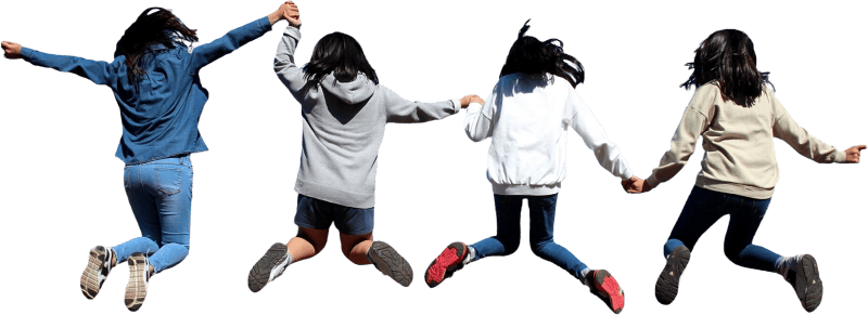 Children hooray sky