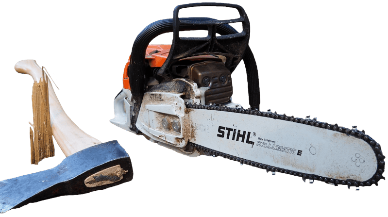 Chainsaw forest work woodworks