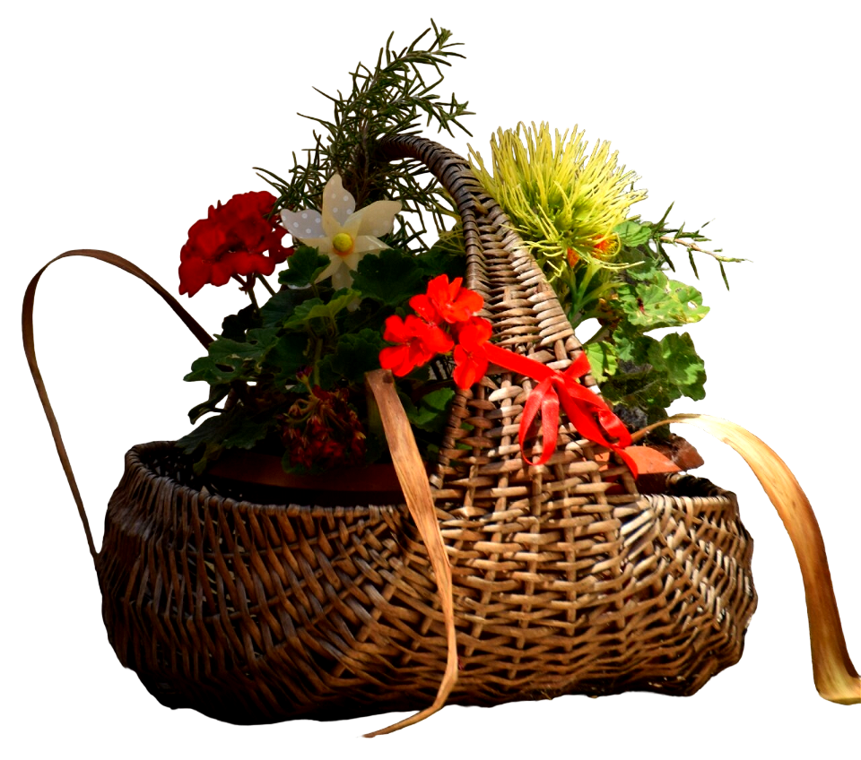 Basket flowers bouquet