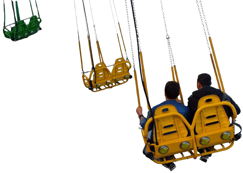Amusement park swing family