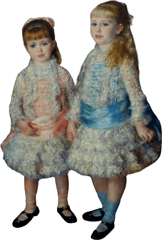 Pink and blue the cahen d anvers girls by pierre auguste renoir 1881 oil on canv