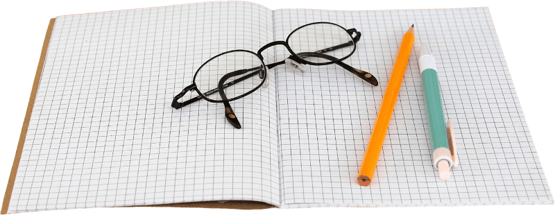 Pencil ballpoint pen glasses