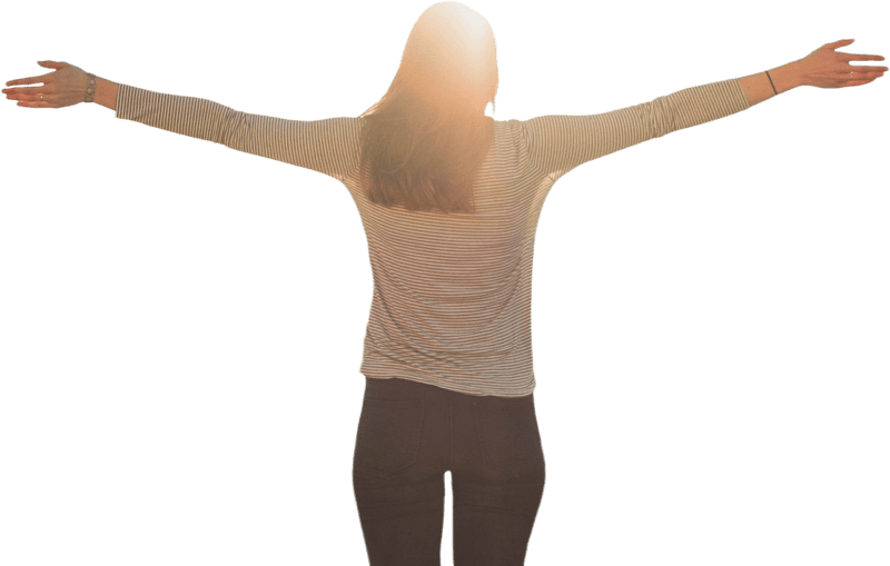 Outstretched arms woman