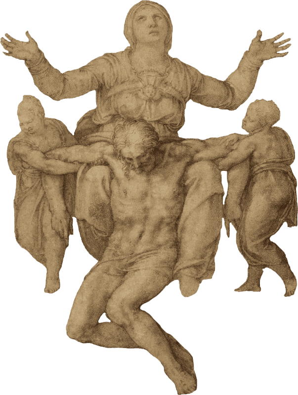 Michelangelo study for the colonna pieta