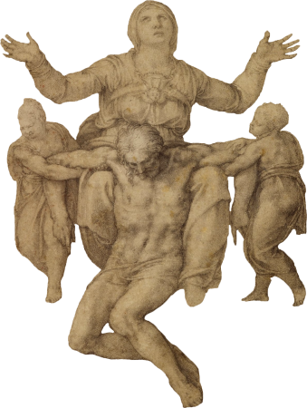 Michelangelo study for the colonna pieta