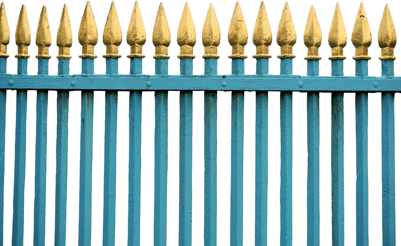 Metal garden fence demarcation