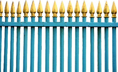 Metal garden fence demarcation