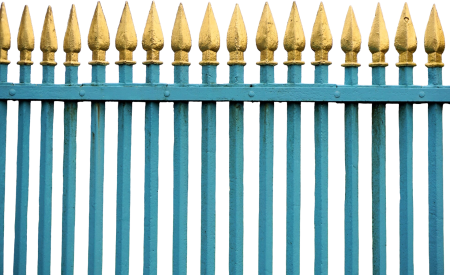 Metal garden fence demarcation