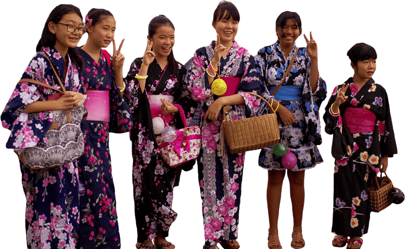 Japanese harvest festival happy joyful