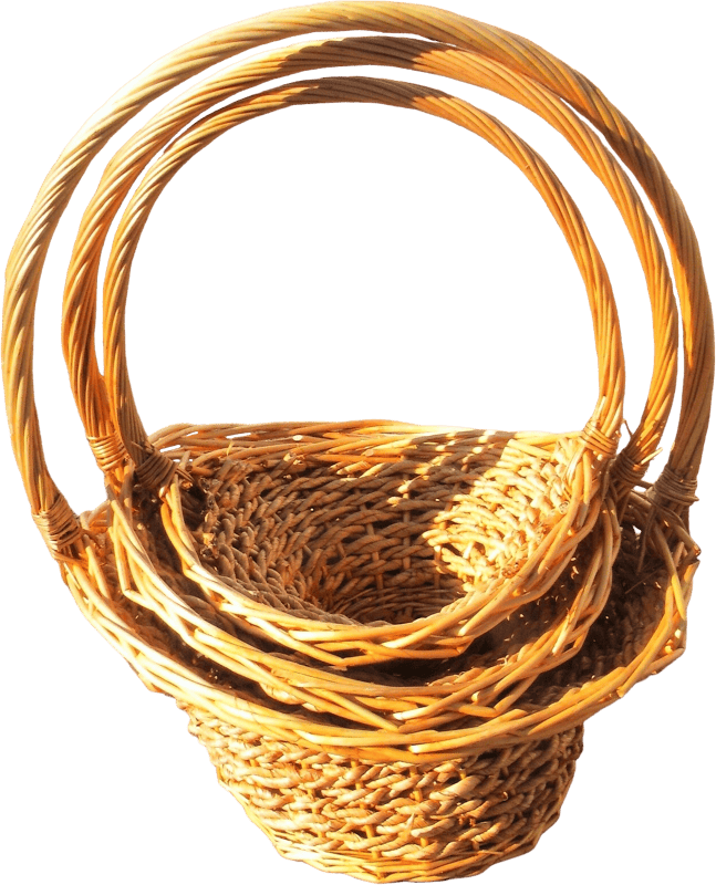 Wicker basket hats