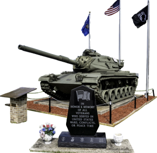 Tank at veterans memorial in brodhead wisconsin