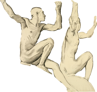 Study of two male nudes for a cartouche for the rotunda of the museum of fine art