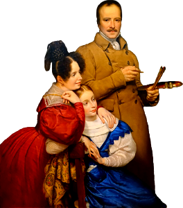 Self portrait of the artist and his family by paul claude michel carpentier fren