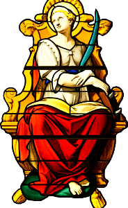 Saint chapelle de vincennes baie 3 sainte catherine d alexandrie assise sur un t
