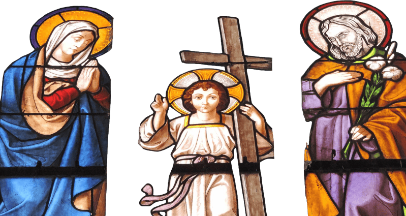 Religious prayer stained glass