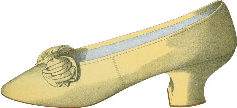 Two yellow satin shoes the first worn on stage by the actress Miss Ada Cavendish and one straw colored shoe 3
