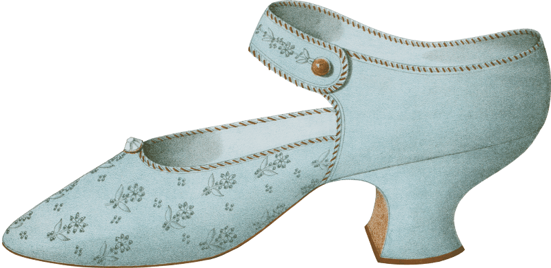 Single strap shoe in French grey satin and two blue shoes all embroidered 1