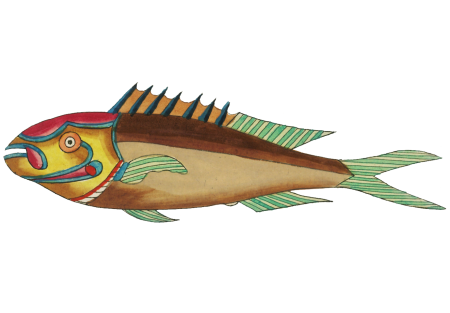 Colourful and surreal illustrations of fishes found in Moluccas (Indonesia) and the East Indies by Louis Renard (1678 -1746) from Histoire naturelle des plus rares curiositez de la mer des Indes (1754).
