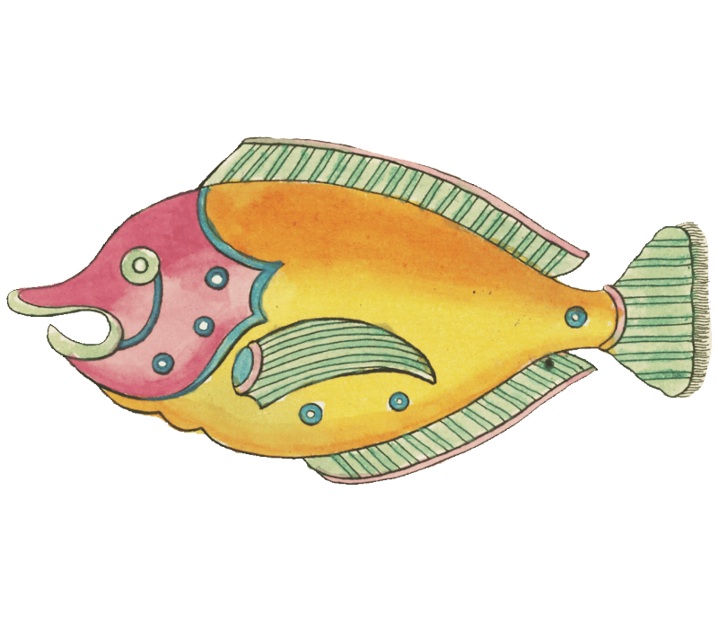 Colourful and surreal illustrations of fishes found in Moluccas (Indonesia) and the East Indies by Louis Renard (1678 -1746) from Histoire naturelle des plus rares curiositez de la mer des Indes (1754).