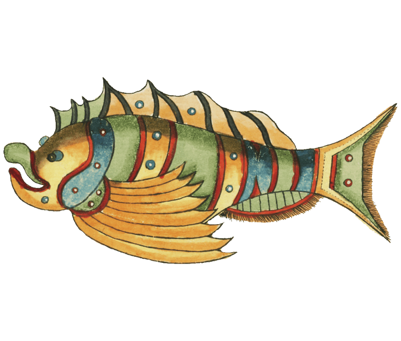 Colourful and surreal illustrations of fishes found in Moluccas (Indonesia) and the East Indies by Louis Renard (1678 -1746) from Histoire naturelle des plus rares curiositez de la mer des Indes (1754).