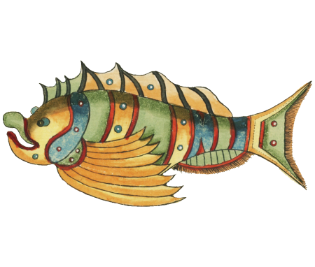 Colourful and surreal illustrations of fishes found in Moluccas (Indonesia) and the East Indies by Louis Renard (1678 -1746) from Histoire naturelle des plus rares curiositez de la mer des Indes (1754).