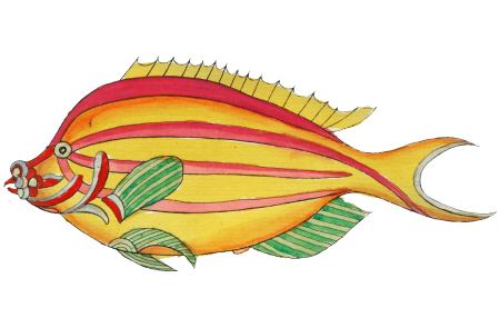 Colourful and surreal illustrations of fishes found in Moluccas (Indonesia) and the East Indies by Louis Renard (1678 -1746) from Histoire naturelle des plus rares curiositez de la mer des Indes (1754).