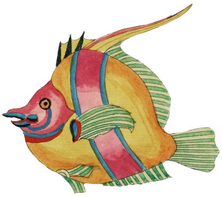 Colourful and surreal illustrations of fishes found in Moluccas (Indonesia) and the East Indies by Louis Renard (1678 -1746) from Histoire naturelle des plus rares curiositez de la mer des Indes (1754).