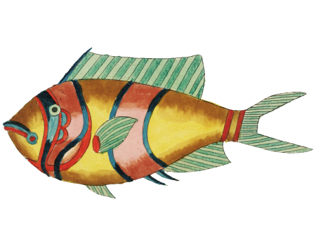 Colourful and surreal illustrations of fishes found in Moluccas (Indonesia) and the East Indies by Louis Renard (1678 -1746) from Histoire naturelle des plus rares curiositez de la mer des Indes (1754).