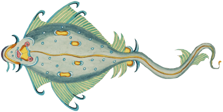 Colourful and surreal illustrations of fishes found in Moluccas (Indonesia) and the East Indies by Louis Renard (1678 -1746) from Histoire naturelle des plus rares curiositez de la mer des Indes (1754).