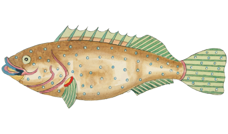 Colourful and surreal illustrations of fishes found in Moluccas (Indonesia) and the East Indies by Louis Renard (1678 -1746) from Histoire naturelle des plus rares curiositez de la mer des Indes (1754).