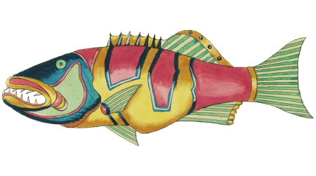 Colourful and surreal illustrations of fishes found in Moluccas (Indonesia) and the East Indies by Louis Renard (1678 -1746) from Histoire naturelle des plus rares curiositez de la mer des Indes (1754).