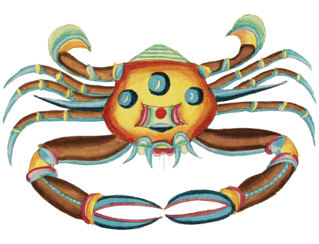 Colourful and surreal illustrations of fishes and crabs found in Moluccas (Indonesia) and the East Indies by Louis Renard (1678 -1746) from Histoire naturelle des plus rares curiositez de la mer des Indes (1754).