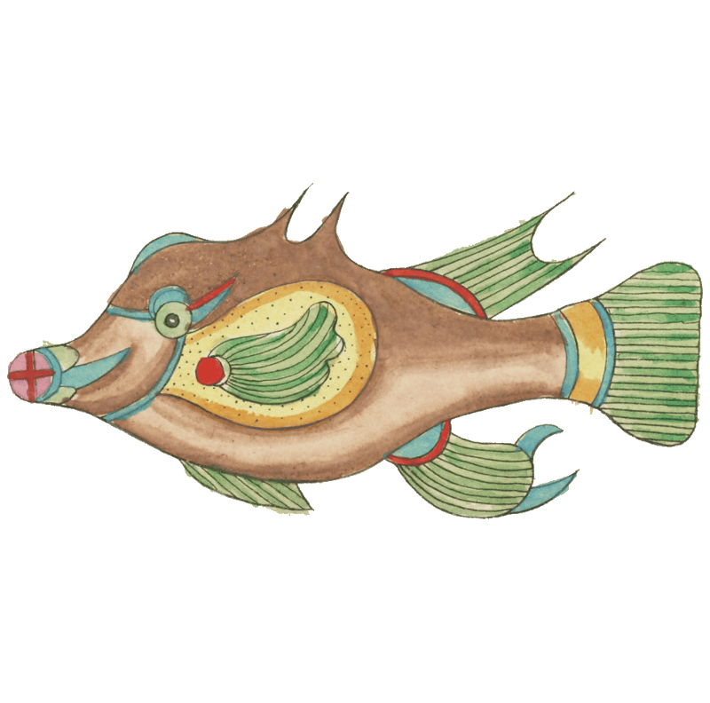 Colourful and surreal illustrations of fishes found in Moluccas (Indonesia) and the East Indies by Louis Renard (1678 -1746) from Histoire naturelle des plus rares curiositez de la mer des Indes (1754).