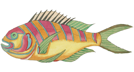 Colourful and surreal illustrations of fishes found in Moluccas (Indonesia) and the East Indies by Louis Renard (1678 -1746) from Histoire naturelle des plus rares curiositez de la mer des Indes (1754).