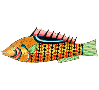 Colourful and surreal illustrations of fishes found in Moluccas (Indonesia) and the East Indies by Louis Renard (1678 -1746) from Histoire naturelle des plus rares curiositez de la mer des Indes (1754).