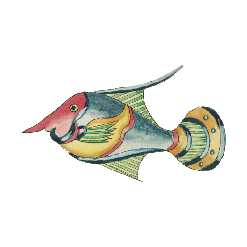 Colourful and surreal illustrations of fishes found in Moluccas (Indonesia) and the East Indies by Louis Renard (1678 -1746) from Histoire naturelle des plus rares curiositez de la mer des Indes (1754).