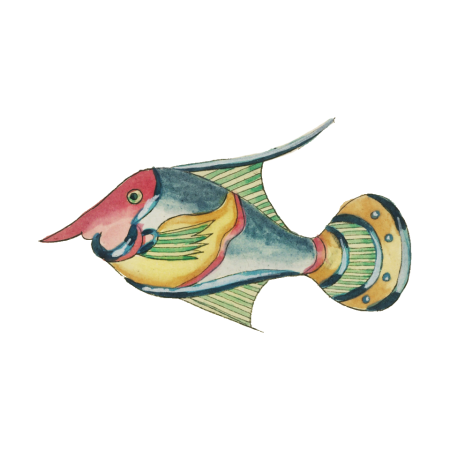 Colourful and surreal illustrations of fishes found in Moluccas (Indonesia) and the East Indies by Louis Renard (1678 -1746) from Histoire naturelle des plus rares curiositez de la mer des Indes (1754).