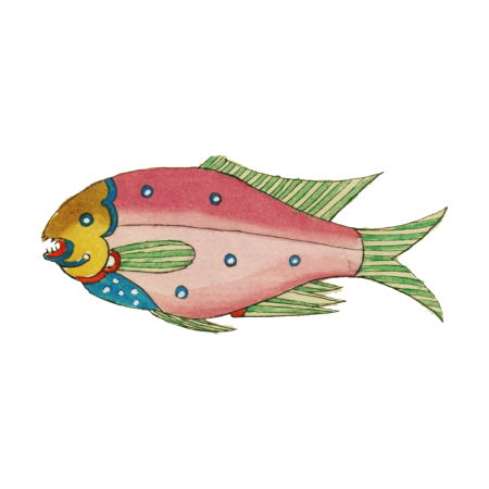 Colourful and surreal illustrations of fishes and crab found in Moluccas (Indonesia) and the East Indies by Louis Renard (1678 -1746) from Histoire naturelle des plus rares curiositez de la mer des Indes (1754).