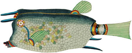 Colourful and surreal illustrations of fishes and crab found in Moluccas (Indonesia) and the East Indies by Louis Renard (1678 -1746) from Histoire naturelle des plus rares curiositez de la mer des Indes (1754).