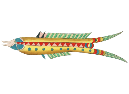 Colourful and surreal illustrations of fishes found in Moluccas (Indonesia) and the East Indies by Louis Renard (1678 -1746) from Histoire naturelle des plus rares curiositez de la mer des Indes (1754).