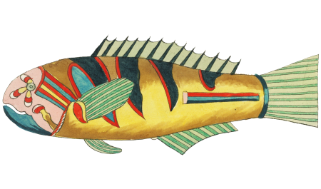 Colourful and surreal illustrations of fishes found in Moluccas (Indonesia) and the East Indies by Louis Renard (1678 -1746) from Histoire naturelle des plus rares curiositez de la mer des Indes (1754).