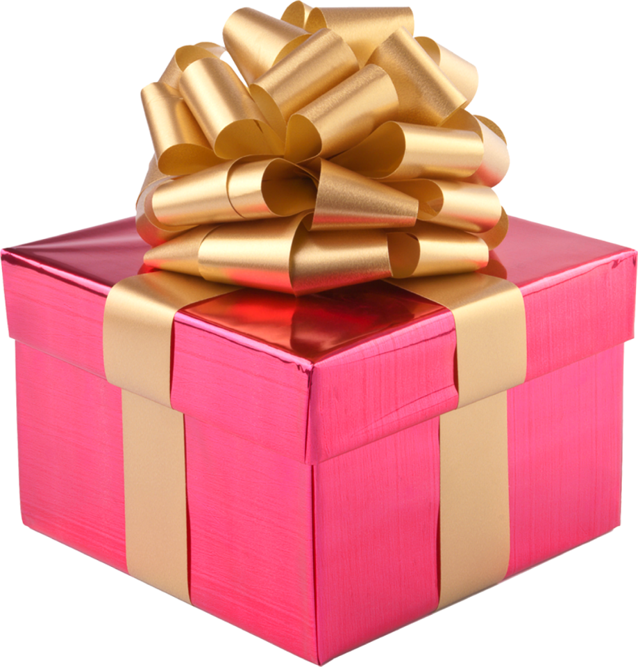 Gift box gold ribbon christmas