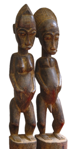 Carved african lovers